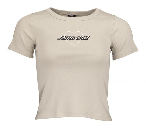 Santa Cruz Womens T-Shirt Heart Strip T-Shirt - Silver - Skatewarehouse.co.uk