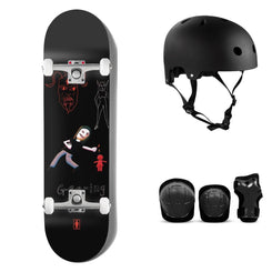 Girl Pro Model Breana Geering x Venom Custom - 8" Multi Complete Skateboard Bundle - SFR Helmet & Pads - 8.0"