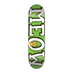 Meow Logo Green Skateboard Deck - 8.1"