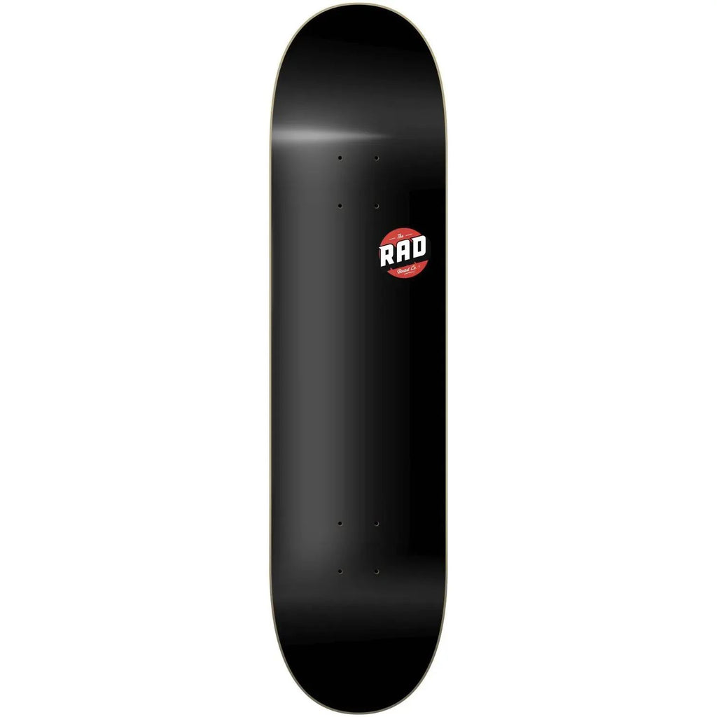 Rad Basic Logo Skateboard Deck Black 8" - Skatewarehouse.co.uk