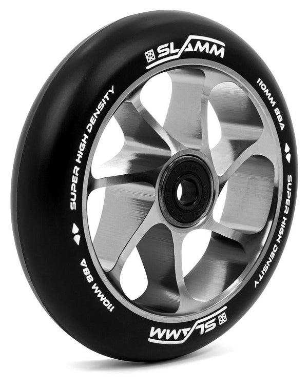 Slamm 110mm Team Wheels - Black / Silver - 110mm - Skatewarehouse.co.uk