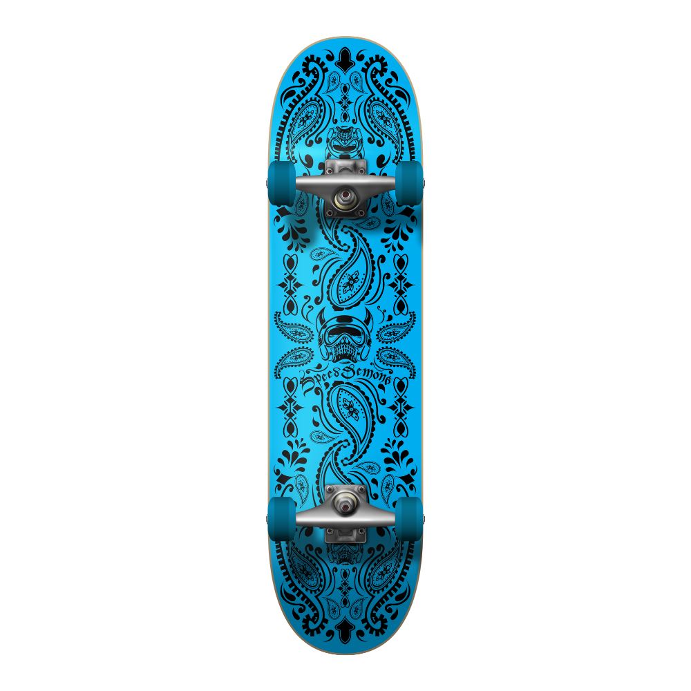 Speed Demons Bandana Blue / Black Complete Skateboard - 8.5"