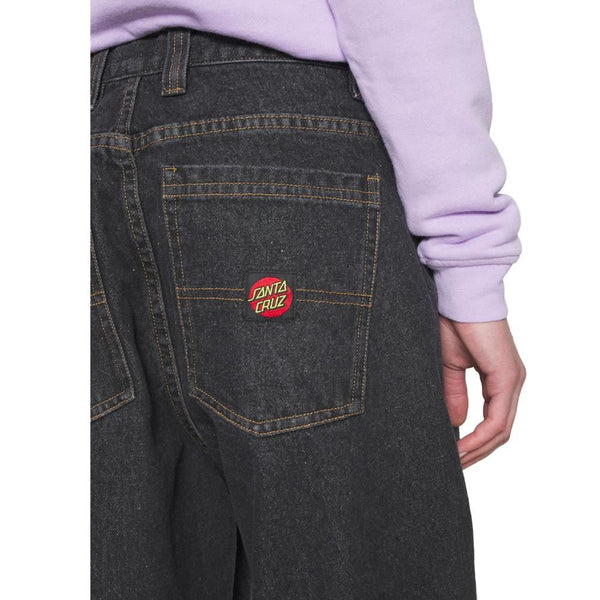 Santa Cruz Trouser Big Pants - Black Wash - Skatewarehouse.co.uk