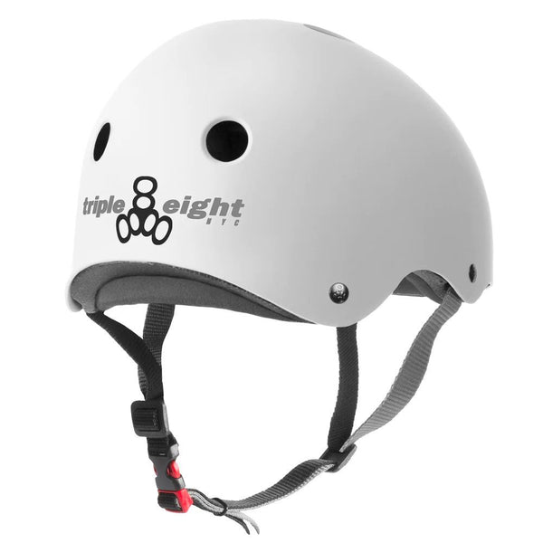 Triple Eight Sweatsaver Certified Helmet - Rubber White - Skatewarehouse.co.uk