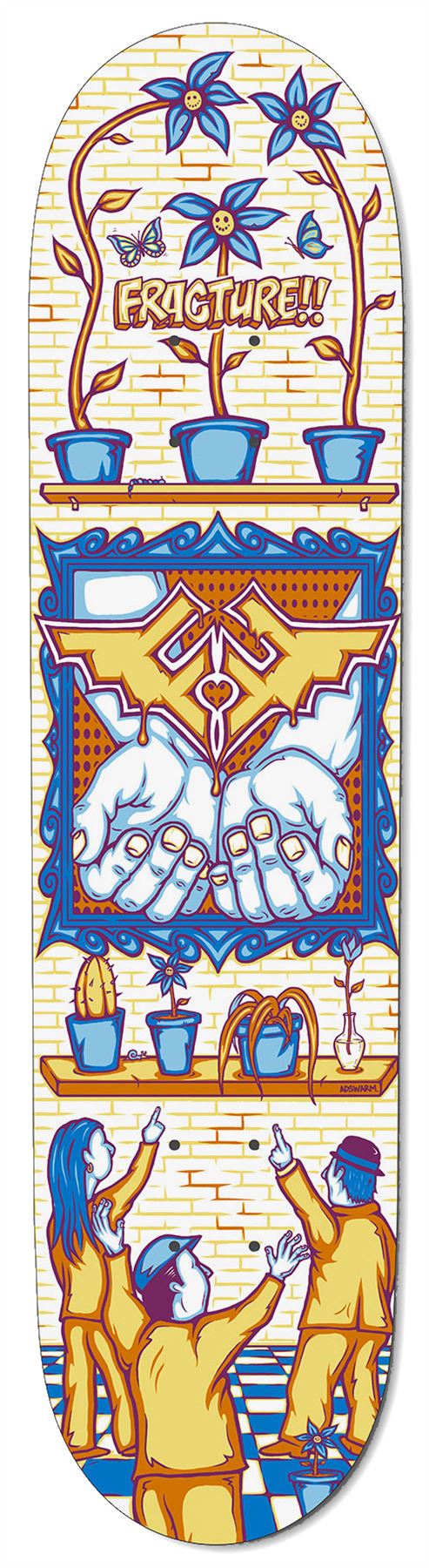 Fracture x Adswarm Skateboard Deck - 7.75