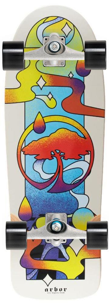 Arbor Team Legacy Oso Tripped x Carver Custom Surf Skate Skateboard CX - 10.0