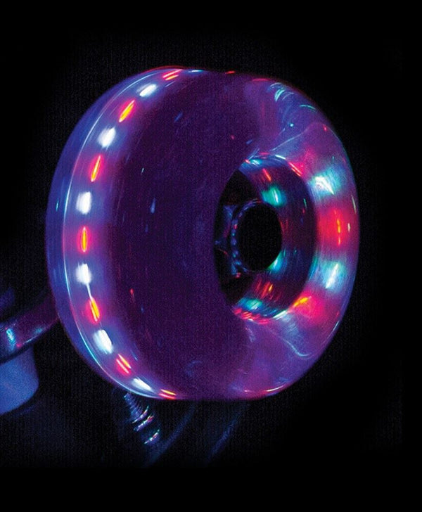 Rio Roller Quad Skate Light Up Wheels x4 - Pink Glitter