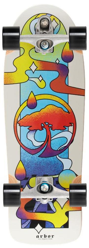 Arbor Team Legacy Oso Tripped x Carver Custom Surf Skate Skateboard C7 - 10.0