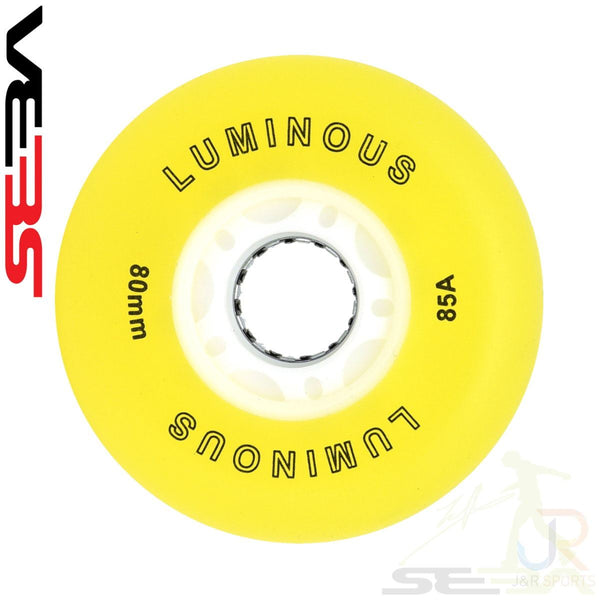 Seba Luminous Wheel (4) - Yellow / White - 76mm (Set of 4)
