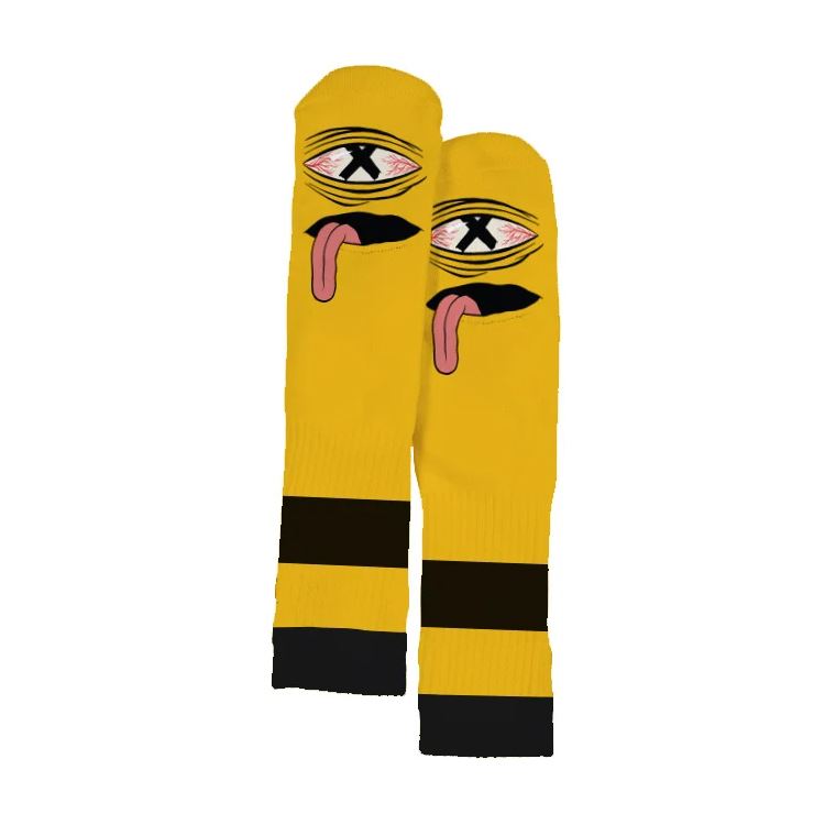 Toy Machine Crossed Out Sock Mustard