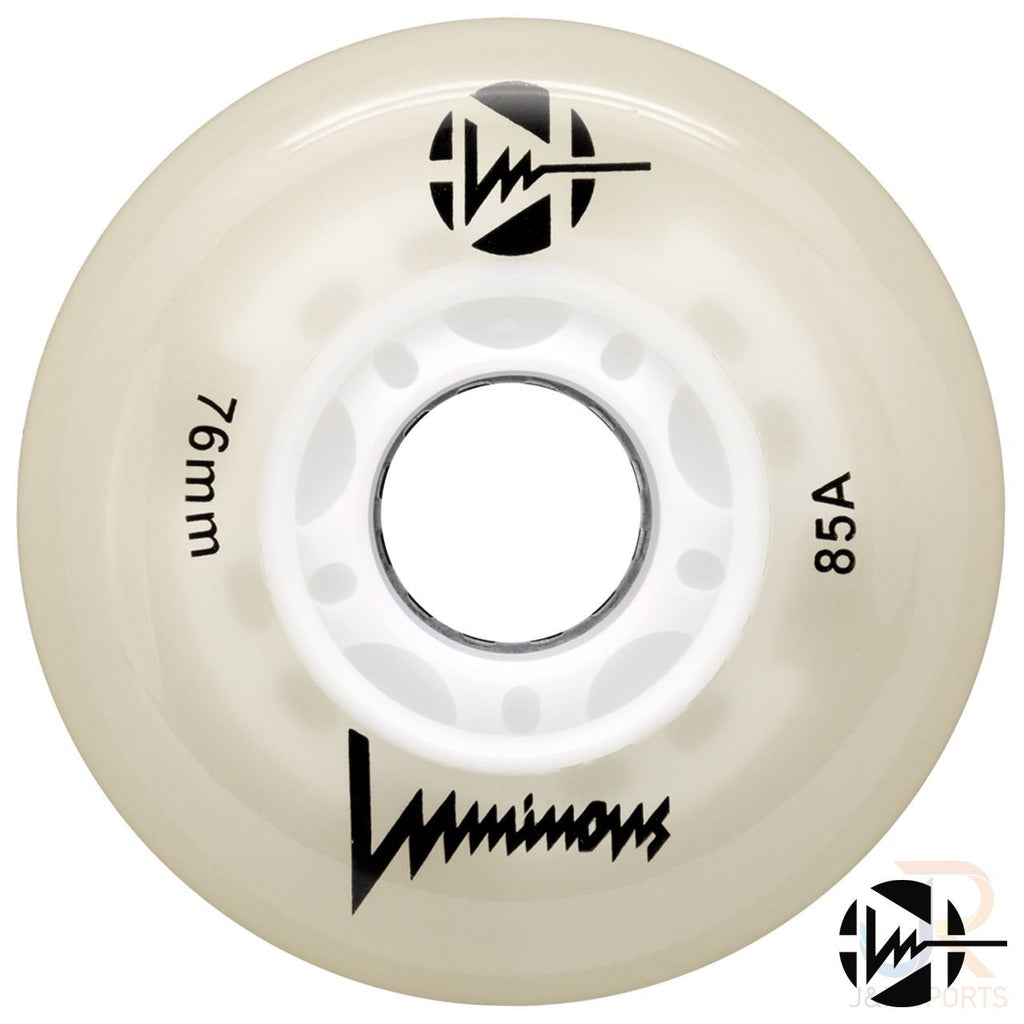 Luminous Led Inline Wheel (Set of 4 Wheels) - White Glow - 76Mm/85A - Skatewarehouse.co.uk