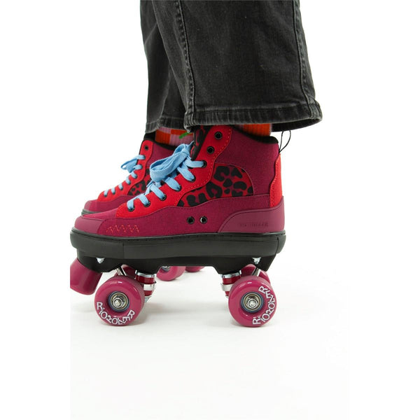 Rio Roller Beats Quad Skates - Red / Leopard