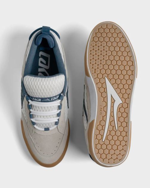Lakai Payload Skate Shoes White Suede Blue Gum - UK 8