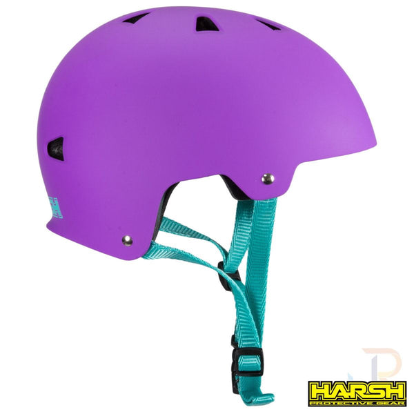 Harsh ABS Helmet - Purple with Teal Straps