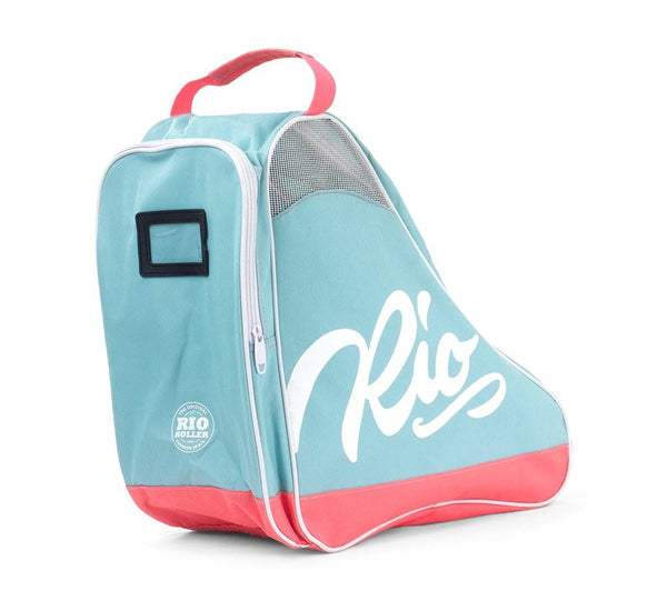 Rio Roller Script Quad Roller Skate Bag - Teal / Coral - Skatewarehouse.co.uk