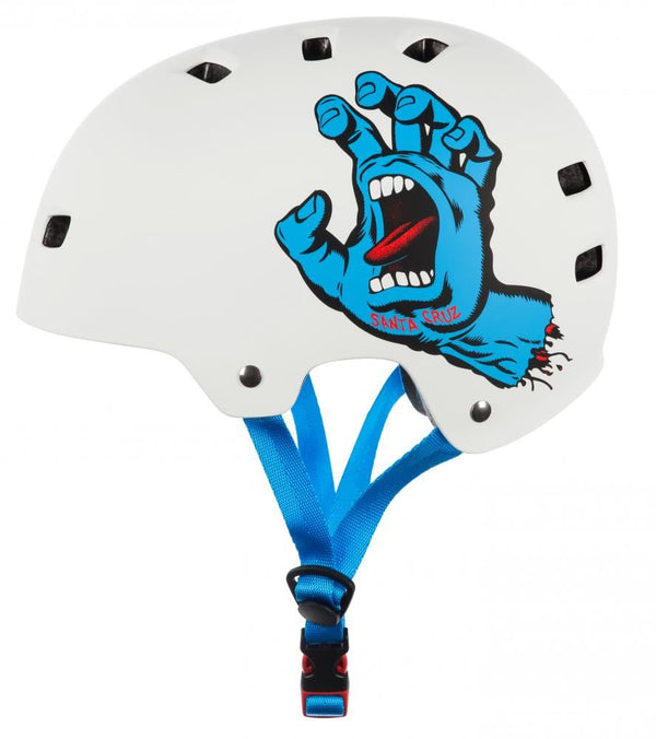 Bullet x Santa Cruz Helmet Screaming Hand - Matt White - Skatewarehouse.co.uk