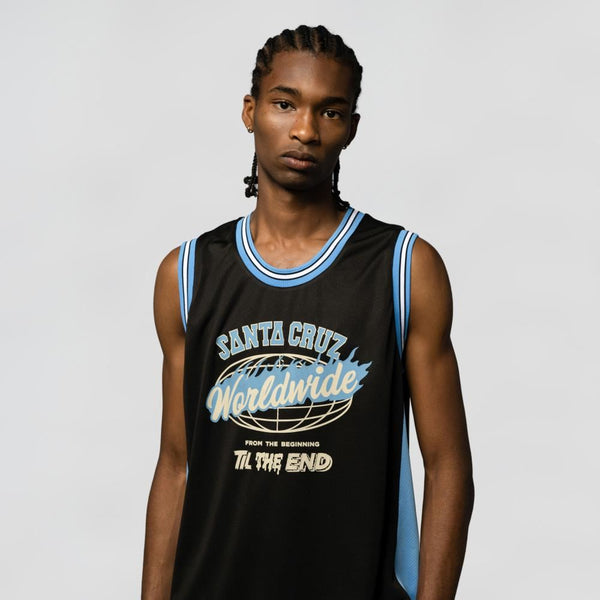 Santa Cruz Mesh Vest TTE Worldwide Front - Black - Skatewarehouse.co.uk