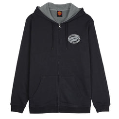 Santa Cruz Zip Hood MFG Oval Dot Chest Zip Hood - Black - Skatewarehouse.co.uk