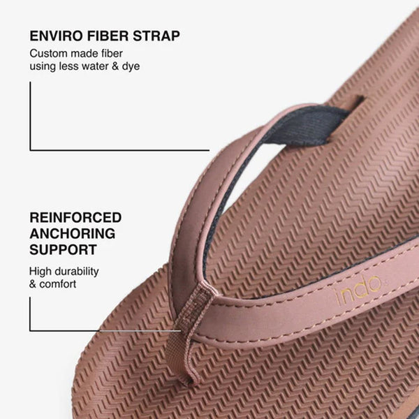 Indosole - Womens Flip Flops - ESSNTLS - Rust Shoes