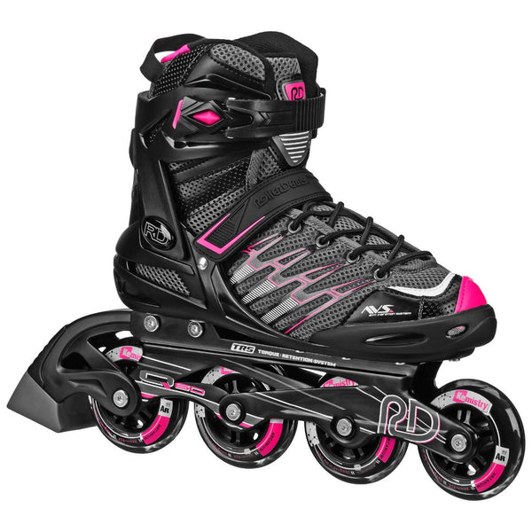 Aerio V2 Q-60 Semi Soft Black/Pink Inline Skates - Skatewarehouse.co.uk