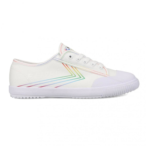 Feiyue Footwear Fe Lo 1920 Canvas Martial Arts/Gym/Lifing Shoes - White / Rainbow - Skatewarehouse.co.uk