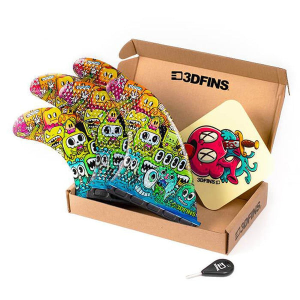 3D Fins - All Rounder 5 Fin - Medium - Monsters (FCS1 / Futures)