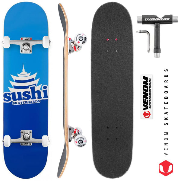 Sushi Pagoda Logo Blue Custom Complete Skateboard - 8.0