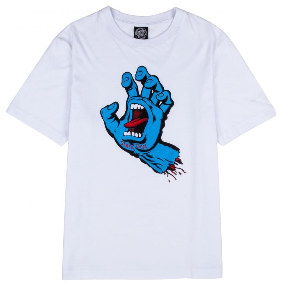 Santa Cruz Womens T-Shirt Screaming Hand T-Shirt - White - Skatewarehouse.co.uk