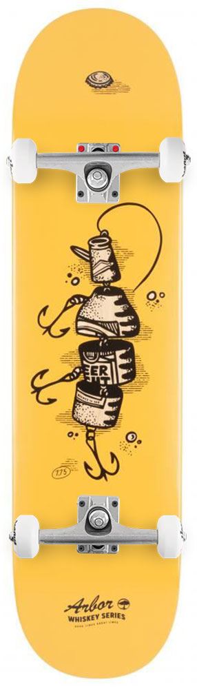 Arbor Whiskey Upcycle Custom Complete Skateboard - 7.75