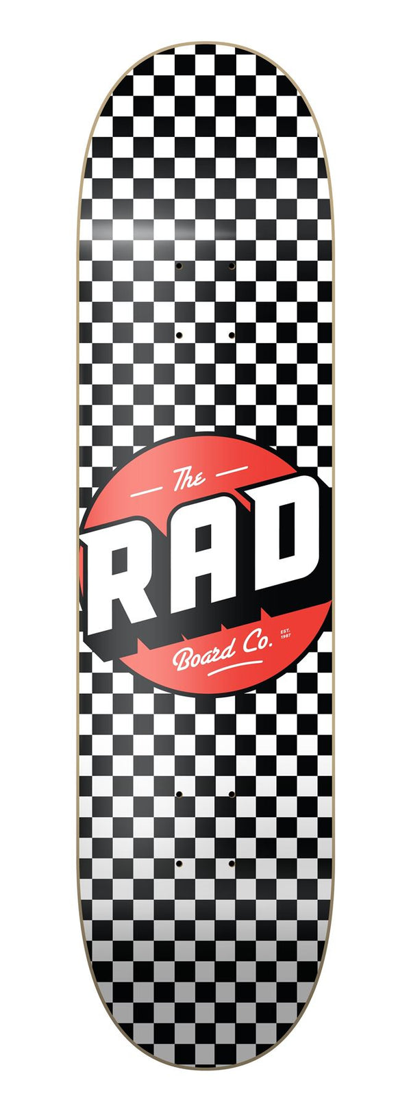 Rad Checker Skateboard Deck Black/White 8.25