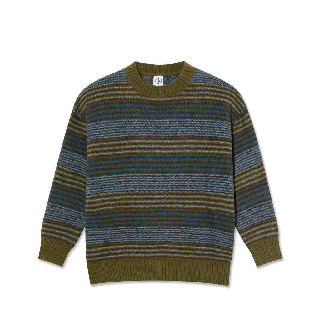 Polar Skate Co George Sweater (Blue Green Stripe) - 3