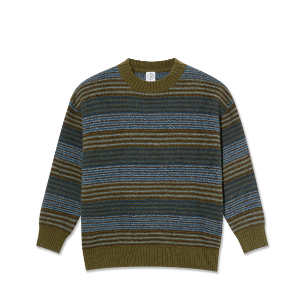 Polar Skate Co George Sweater (Blue Green Stripe) - 3
