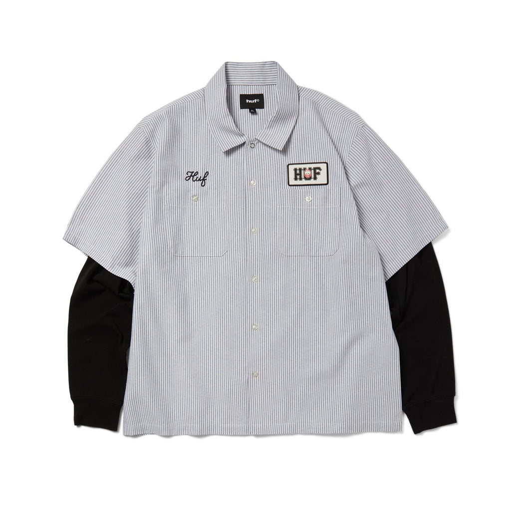 HUF Spitfire Union Work Shirt (Black / White) - M