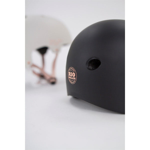 Rio Roller Rose Skate Helmet - Black - Skatewarehouse.co.uk