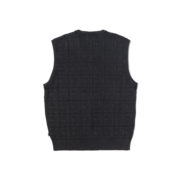 Interlaced Jacquard Overdyed Vest (Black)