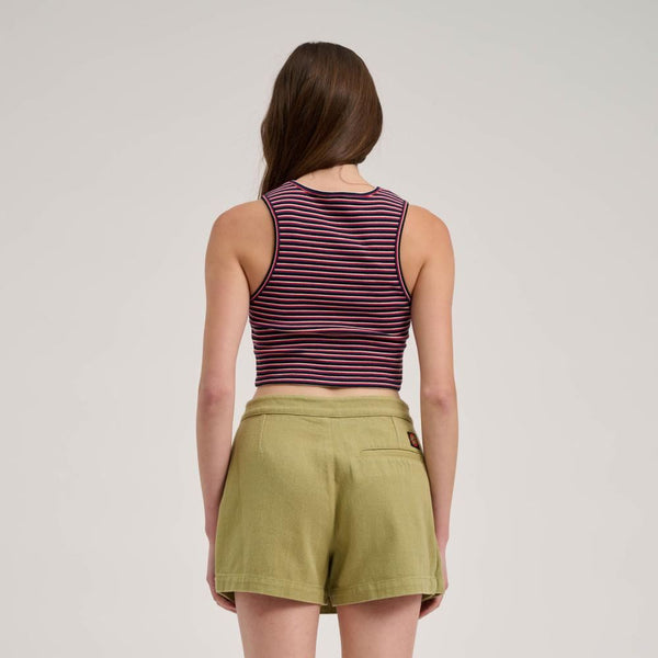 Santa Cruz Womens Vest Opus Dot Label Tank - Black Stripe - Skatewarehouse.co.uk