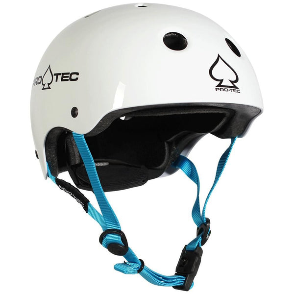 Pro-Tec Helmet JR Classic Fit Cert - Gloss White - Skatewarehouse.co.uk