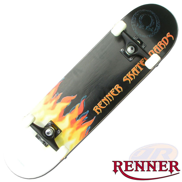 Renner A Inc Abec 5 & Black Trucks - A13 Flame Complete Skateboard - 7.75