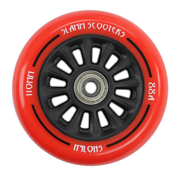 Slamm Scooter 110mm Nylon Core Scooter Wheels - Red - Skatewarehouse.co.uk