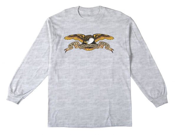 Anti Hero L/S T-Shirt Eagle - Ash / Black - Skatewarehouse.co.uk
