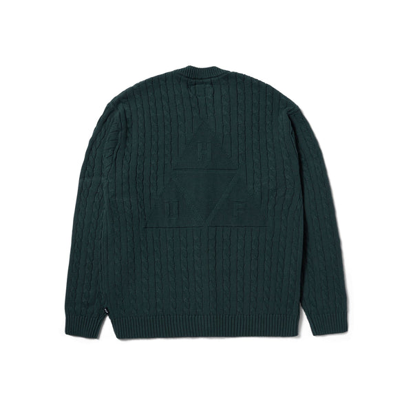 HUF Tt Jacquard Cardigan (Hunter Green) - S
