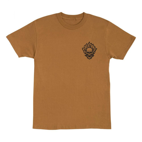 Creature T-Shirt Bonehead Flame - Brown Sugar - Skatewarehouse.co.uk