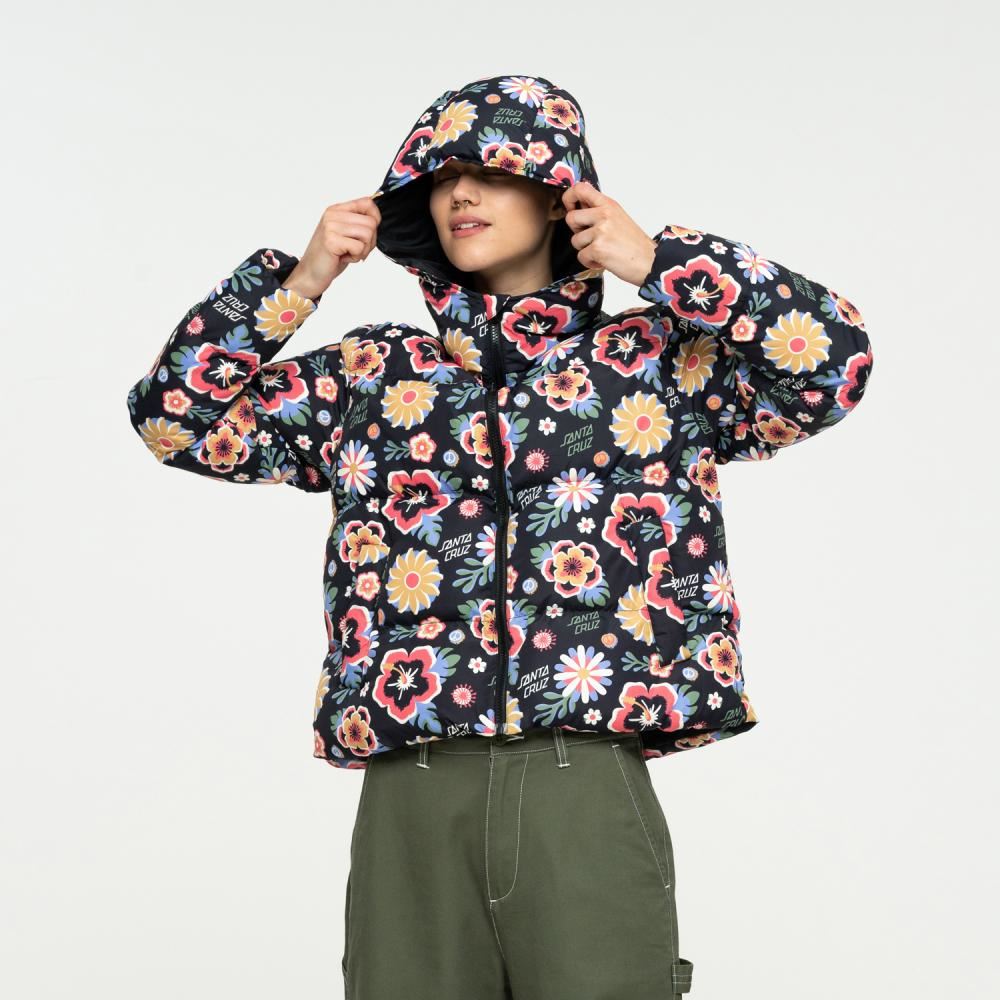 Santa Cruz Womens Jacket Free Spirit Repeat Quilted Jkt - All Over Print - Skatewarehouse.co.uk