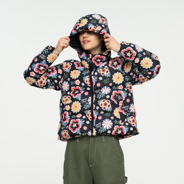 Santa Cruz Womens Jacket Free Spirit Repeat Quilted Jkt - All Over Print - Skatewarehouse.co.uk