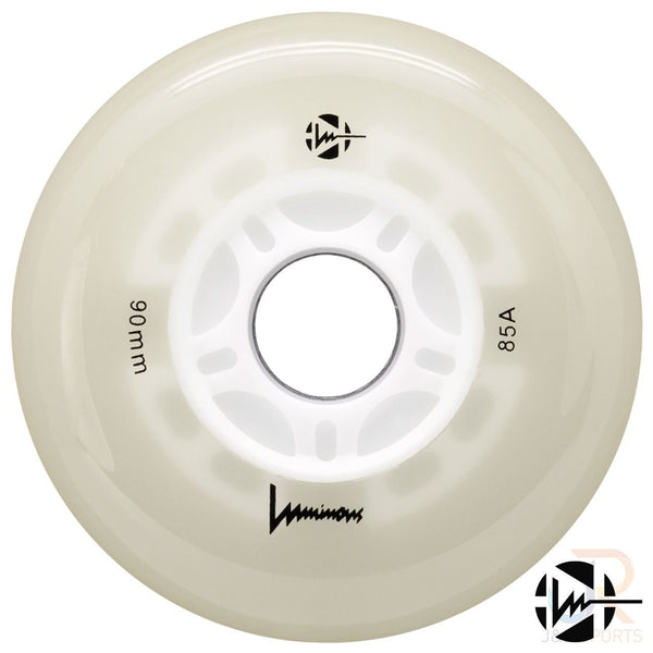 Luminous Led Inline Wheel (Set of 4 Wheels) - White Glow - 90Mm/85A - Skatewarehouse.co.uk