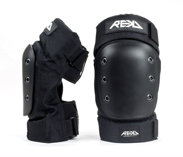 REKD Pro Skateboard Skate Scooter BMX Ramp Knee Pads - Black - Skatewarehouse.co.uk