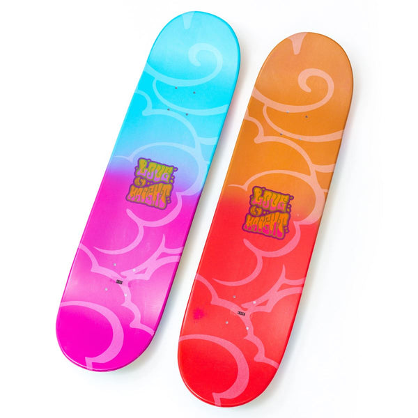 Chico Stix Love / Haight 'The Fool' Popsicle (Top & Bottom Graphic) Skateboard Deck - 8.375"