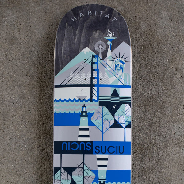 Habitat Suciu 'Twin Continental' (Symmetrical) x (WB ”) Skateboard Deck - 8.375