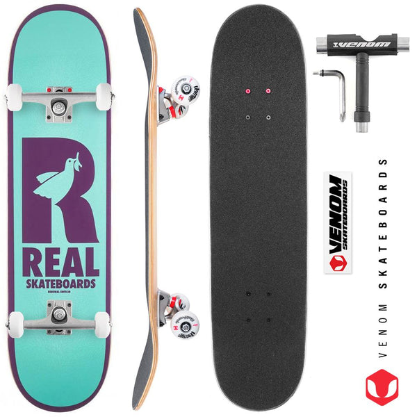 Real Renewal Doves Teal Custom Complete Skateboard - 8.06