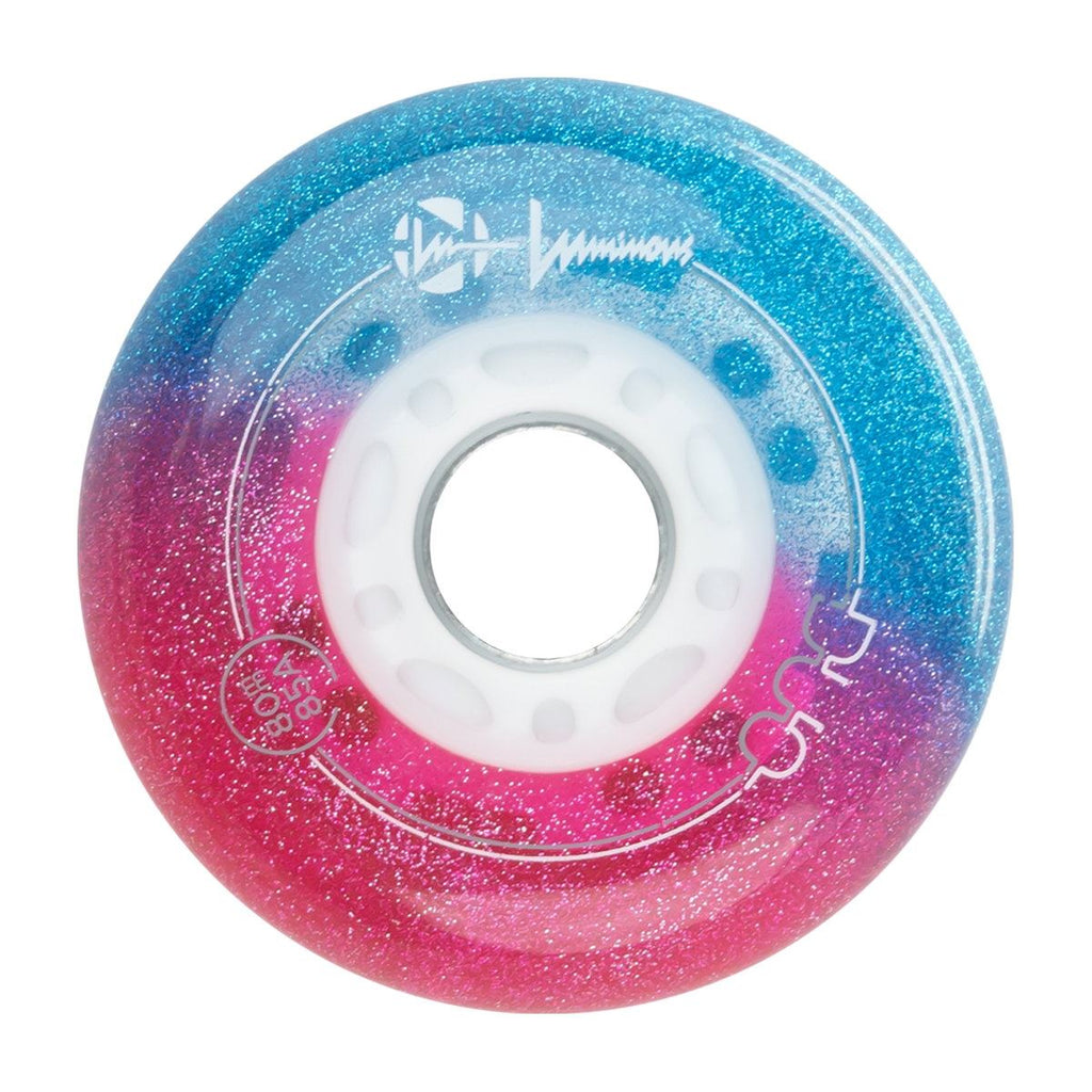 Luminous Duo LED Inline Wheel - Galaxy / Purple - 80mm / 85a (Set of 4)